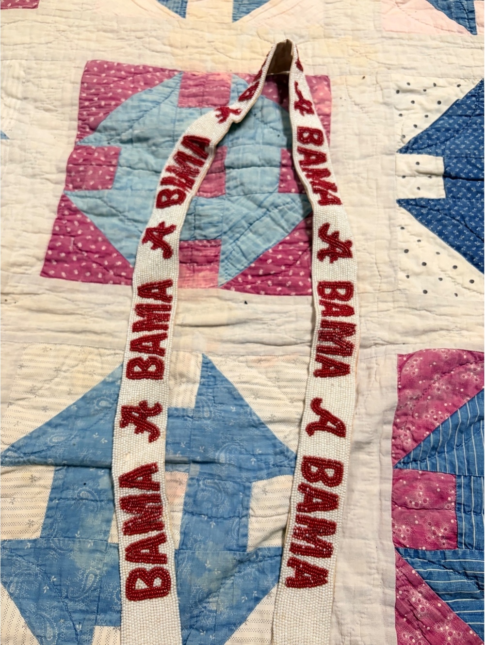 Alabama Crimson Tide Beaded Purse Strap / Handbag Strap – Red & White